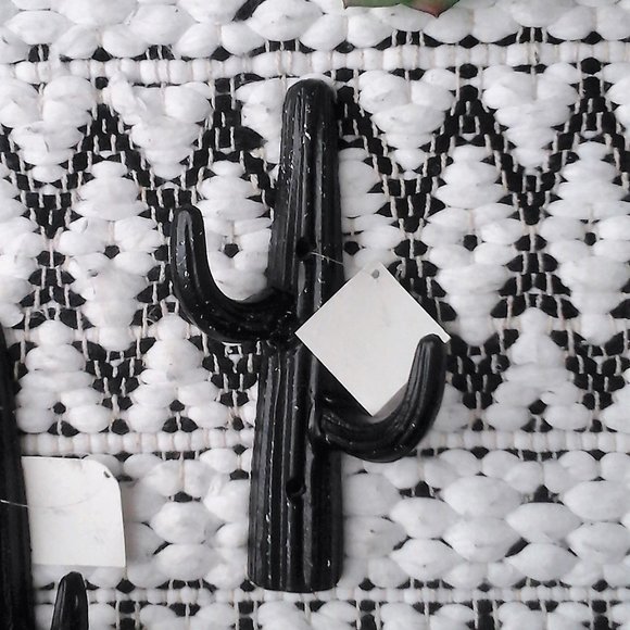 Accents Nwt Black Cast Iron Cactus Hook Hangers Set Of 3 Poshmark